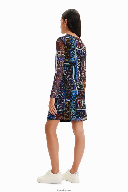 Desigual Colombia bolsos - ropa 4802L316 mujer Desigual vestido corto de tul ajustado