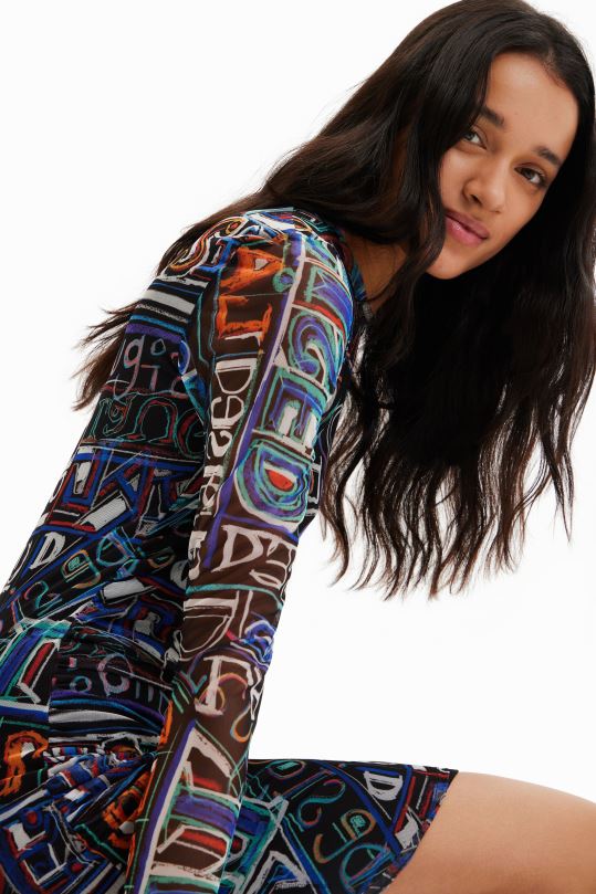 Desigual Colombia bolsos - ropa 4802L316 mujer Desigual vestido corto de tul ajustado