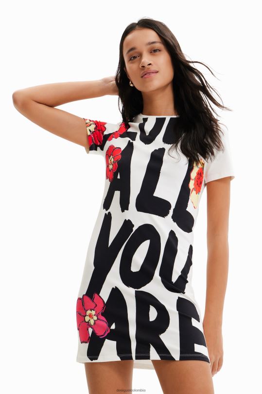 blusas Desigual bogota - ropa 4802L325 mujer Desigual vestido estilo camiseta slim con mensaje