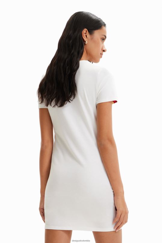 blusas Desigual bogota - ropa 4802L325 mujer Desigual vestido estilo camiseta slim con mensaje