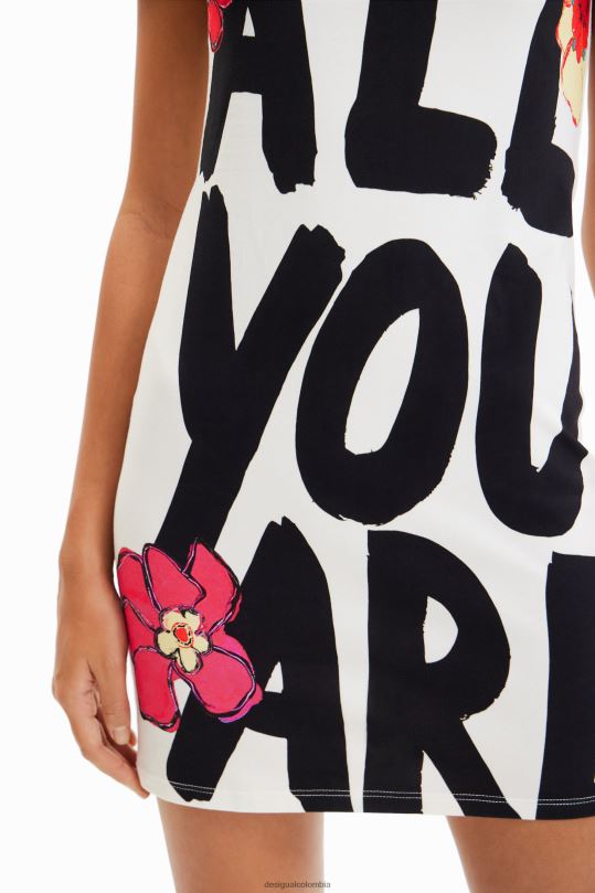 blusas Desigual bogota - ropa 4802L325 mujer Desigual vestido estilo camiseta slim con mensaje