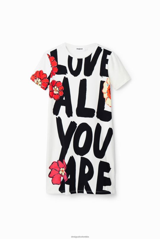 blusas Desigual bogota - ropa 4802L325 mujer Desigual vestido estilo camiseta slim con mensaje