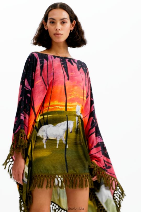 ropa 4802L333 mujer Desigual vestido poncho corto stella jean - Desigual Colombia Medellín