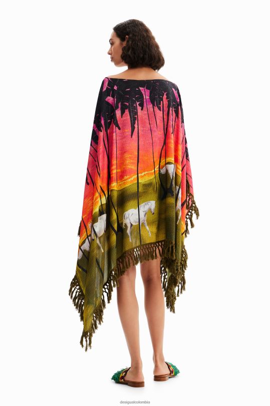 ropa 4802L333 mujer Desigual vestido poncho corto stella jean - Desigual Colombia Medellín