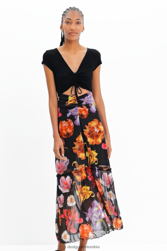 blusas Desigual bogota - ropa 4802L356 mujer Desigual metro. vestido largo floral combinado de christian lacroix
