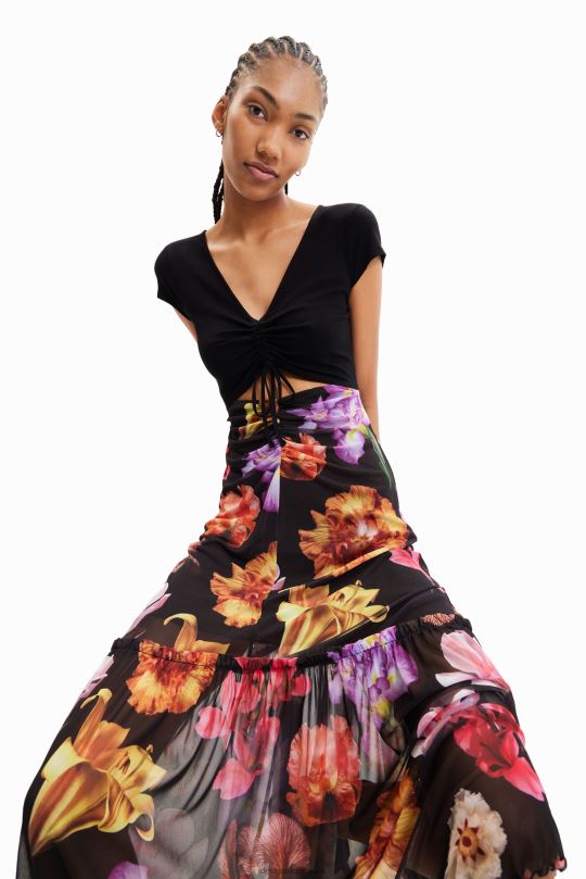 blusas Desigual bogota - ropa 4802L356 mujer Desigual metro. vestido largo floral combinado de christian lacroix