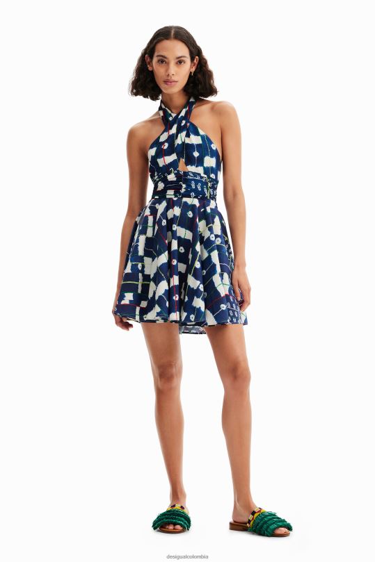 ropa 4802L357 mujer Desigual vestido corto halter stella jean - Desigual Colombia rebajas