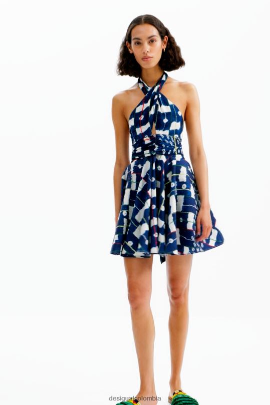 ropa 4802L357 mujer Desigual vestido corto halter stella jean - Desigual Colombia rebajas