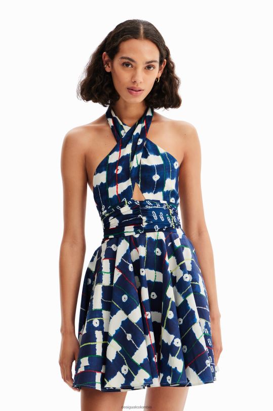 ropa 4802L357 mujer Desigual vestido corto halter stella jean - Desigual Colombia rebajas