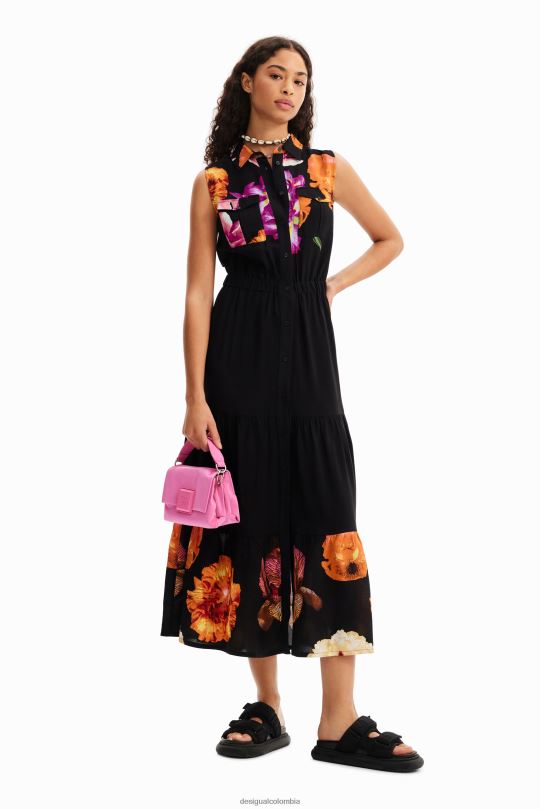 Desigual Colombia - ropa 4802L35 mujer Desigual metro. vestido camisero largo floral de christian lacroix