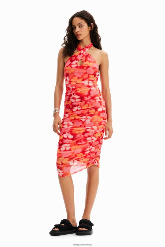 ropa 4802L364 mujer Desigual vestido midi con estampado floral - Desigual sales online