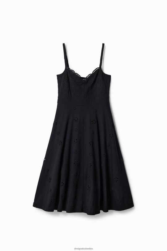 Desigual Colombia bolsos - ropa 4802L38 mujer Desigual vestido midi con bordado suizo
