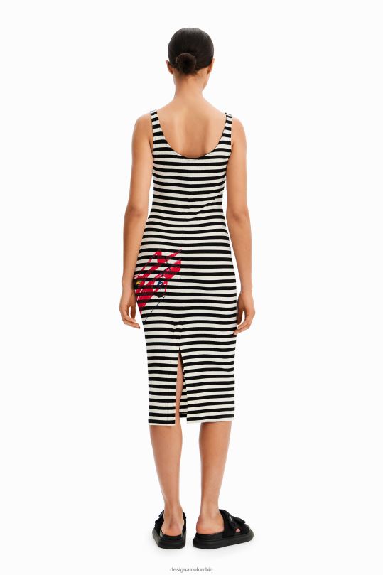 Desigual Colombia - ropa 4802L394 mujer Desigual vestido ajustado a rayas con tiras