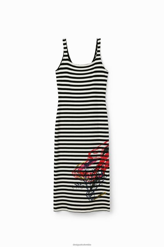 Desigual Colombia - ropa 4802L394 mujer Desigual vestido ajustado a rayas con tiras