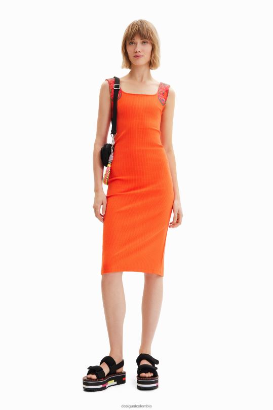 Desigual Colombia bolsos - ropa 4802L396 mujer Desigual vestido ajustado de canalé con tiras