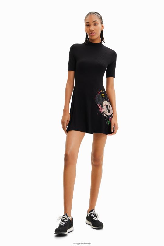 ropa 4802L419 mujer Desigual vestido skater corto de mickey mouse de disney - Desigual sales online