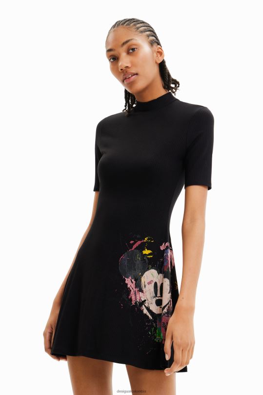 ropa 4802L419 mujer Desigual vestido skater corto de mickey mouse de disney - Desigual sales online