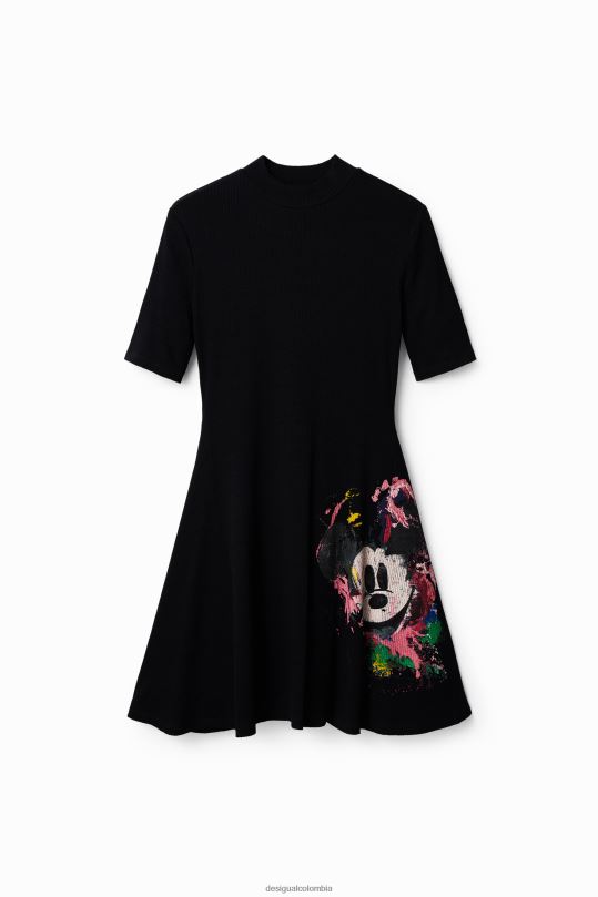 ropa 4802L419 mujer Desigual vestido skater corto de mickey mouse de disney - Desigual sales online