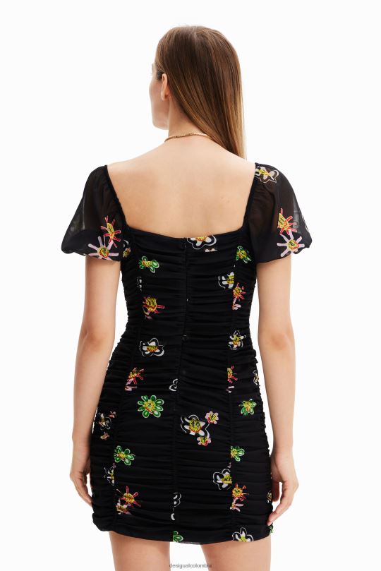 ropa 4802L428 mujer Desigual vestido corto con nudo fruncido - Desigual shop