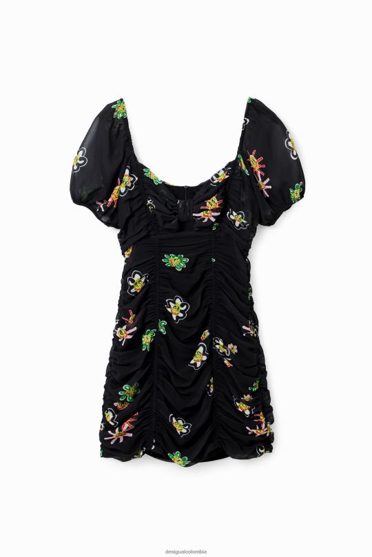 ropa 4802L428 mujer Desigual vestido corto con nudo fruncido - Desigual shop