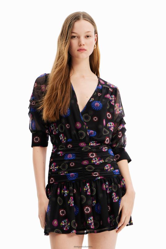 Desigual Colombia pagina oficial - ropa 4802L430 mujer Desigual metro. vestido corto drapeado de christian lacroix