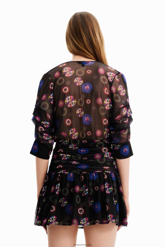 Desigual Colombia pagina oficial - ropa 4802L430 mujer Desigual metro. vestido corto drapeado de christian lacroix