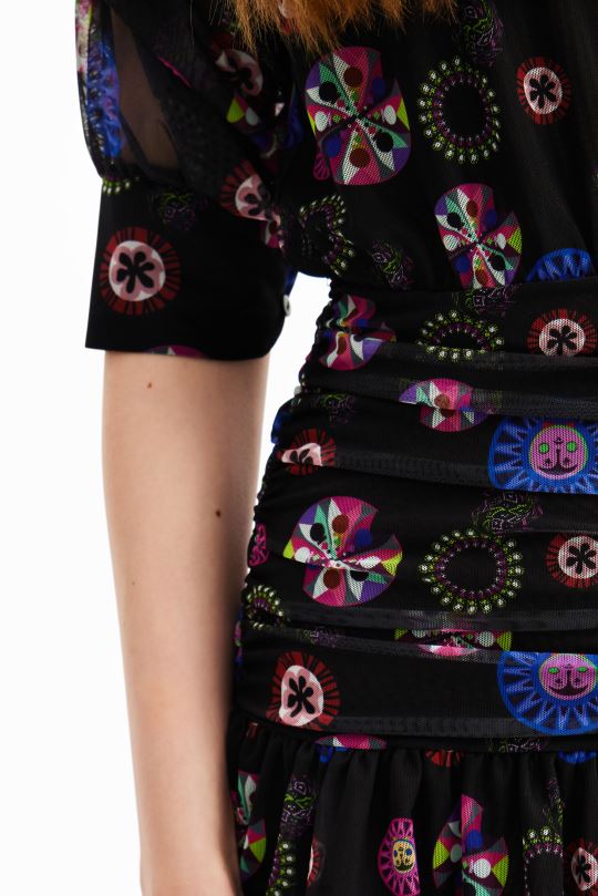 Desigual Colombia pagina oficial - ropa 4802L430 mujer Desigual metro. vestido corto drapeado de christian lacroix