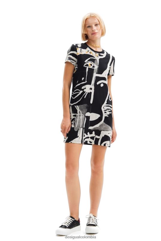 Desigual zapatos Colombia - ropa 4802L44 mujer Desigual vestido corto tipo camiseta con cara