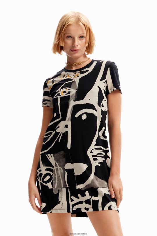 Desigual zapatos Colombia - ropa 4802L44 mujer Desigual vestido corto tipo camiseta con cara