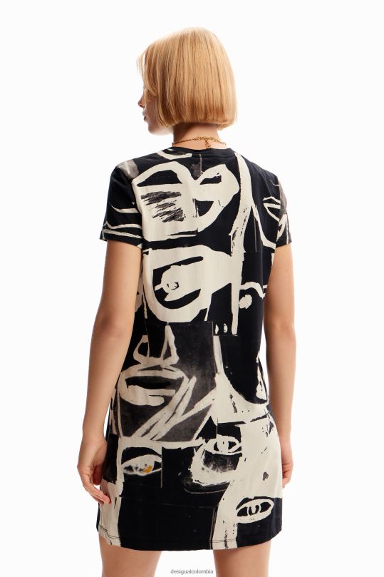Desigual zapatos Colombia - ropa 4802L44 mujer Desigual vestido corto tipo camiseta con cara