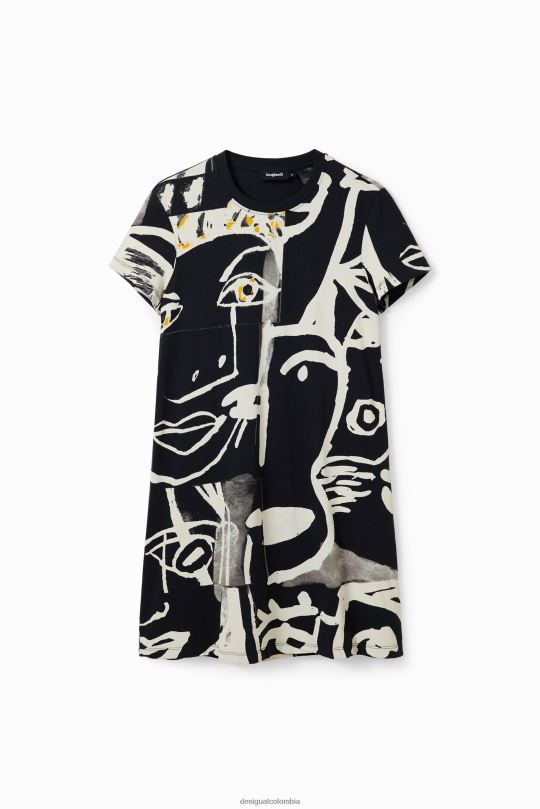 Desigual zapatos Colombia - ropa 4802L44 mujer Desigual vestido corto tipo camiseta con cara