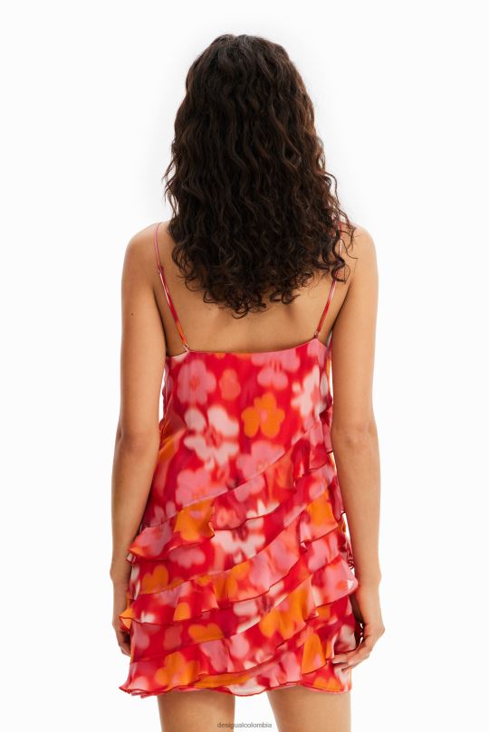 ropa 4802L472 mujer Desigual vestido corto floral con volantes - Desigual sale damen