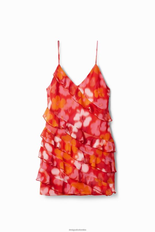 ropa 4802L472 mujer Desigual vestido corto floral con volantes - Desigual sale damen