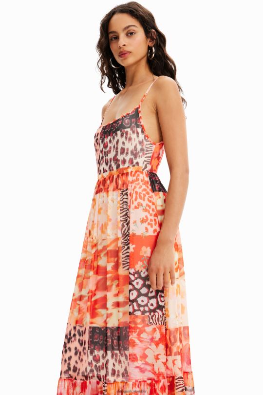 Desigual Colombia - ropa 4802L490 mujer Desigual vestido largo 2 en 1 con patchwork