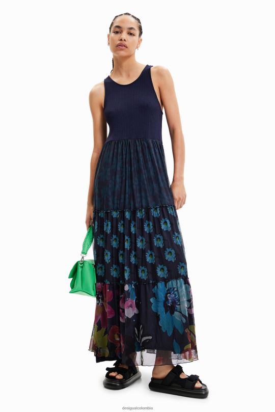 Desigual Colombia - ropa 4802L4 mujer Desigual vestido largo combinado tul