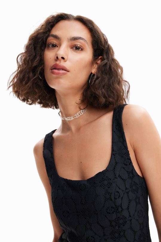 ropa 4802L508 mujer Desigual vestido corto de encaje - Desigual Colombia rebajas