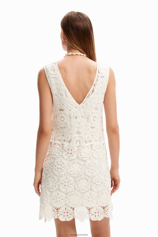 ropa 4802L51 mujer Desigual vestido corto de crochet - Desigual Colombia rebajas