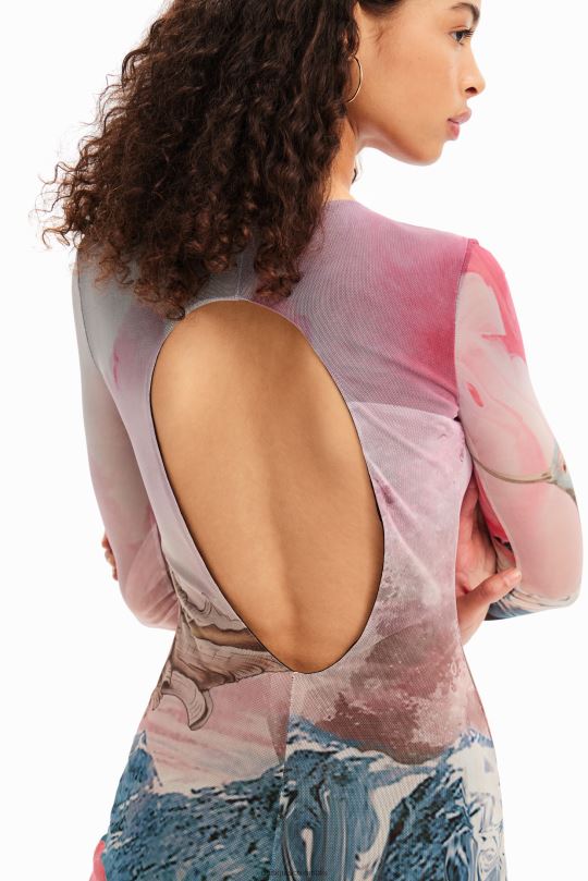 ropa 4802L520 mujer Desigual vestido midi fino de tul fantasía - Desigual sales online