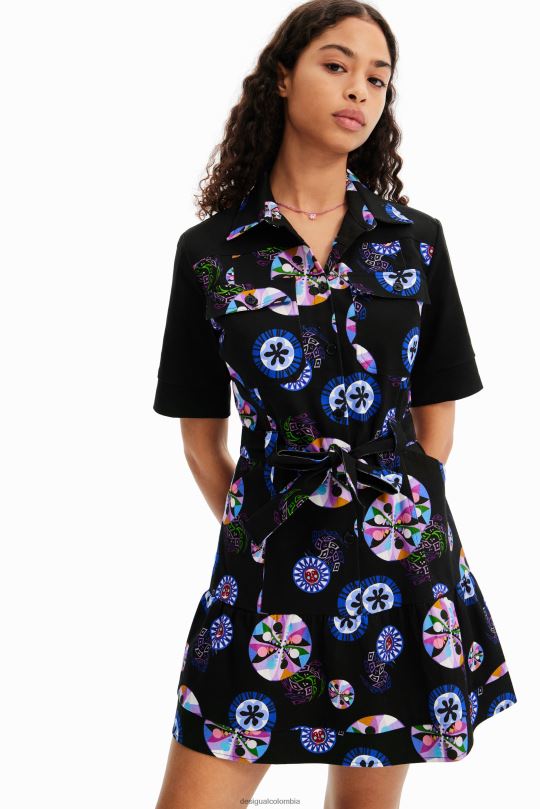 ropa 4802L53 mujer Desigual metro. vestido camisero corto con bola de christian lacroix - Desigual sale damen