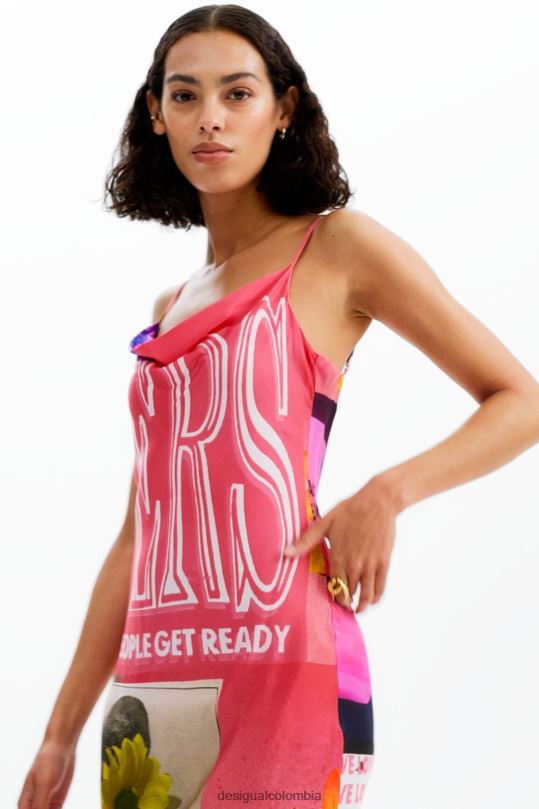 ropa 4802L54 mujer Desigual vestido midi de lencería collage - Desigual sales online