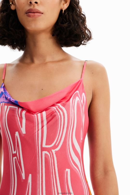 ropa 4802L54 mujer Desigual vestido midi de lencería collage - Desigual sales online