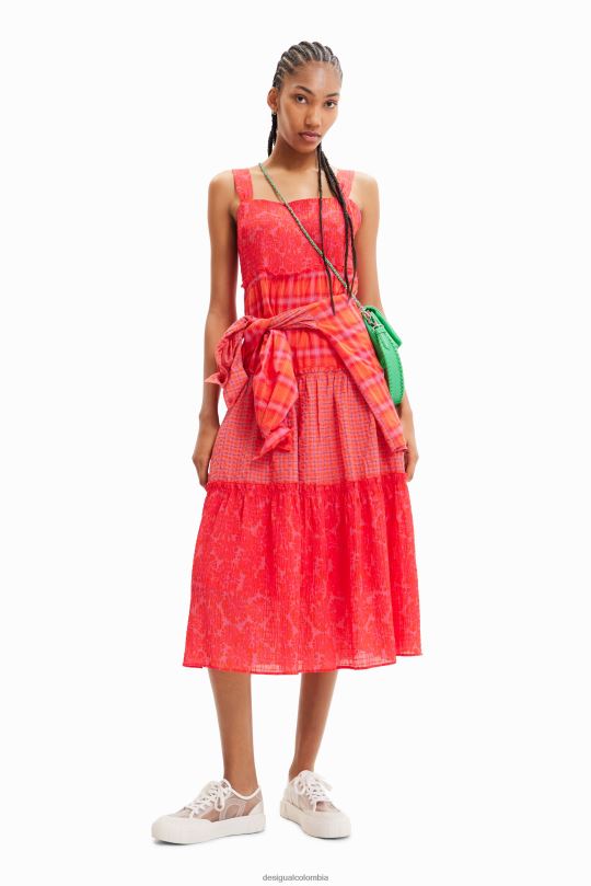 Desigual zapatos Colombia - ropa 4802L563 mujer Desigual vestido largo con tiras y patchwork