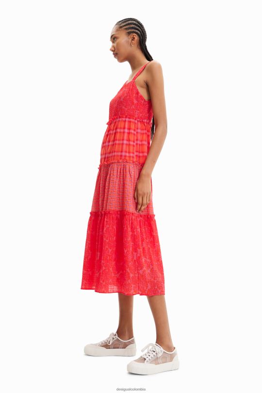 Desigual zapatos Colombia - ropa 4802L563 mujer Desigual vestido largo con tiras y patchwork