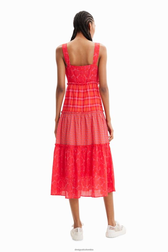 Desigual zapatos Colombia - ropa 4802L563 mujer Desigual vestido largo con tiras y patchwork