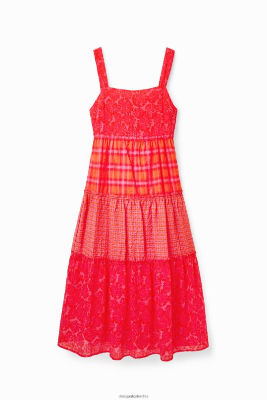 Desigual zapatos Colombia - ropa 4802L563 mujer Desigual vestido largo con tiras y patchwork