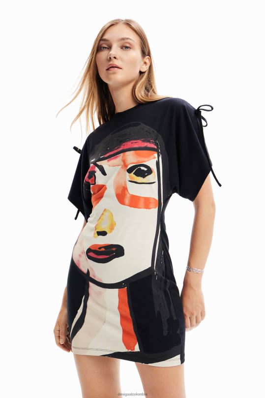 ropa 4802L56 mujer Desigual minivestido con cara artística - Desigual shop