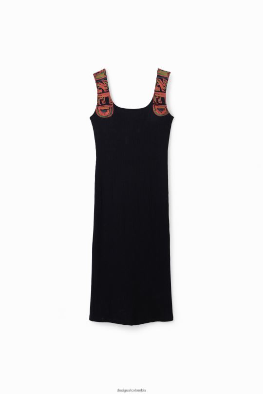 blusas Desigual bogota - ropa 4802L575 mujer Desigual vestido ajustado de canalé con tiras