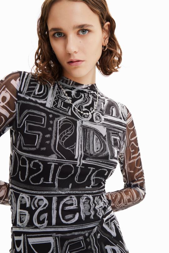 ropa 4802L585 mujer Desigual vestido corto de tul ajustado - Desigual sales online