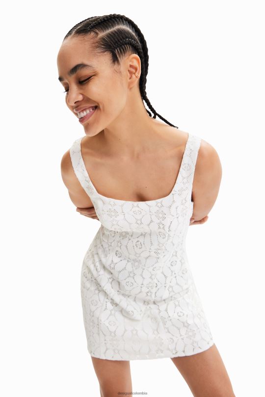 ropa 4802L588 mujer Desigual vestido corto de encaje - Desigual shop