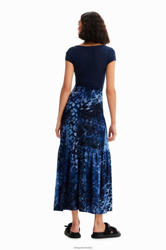 Desigual Colombia pagina oficial - ropa 4802L591 mujer Desigual vestido largo combinado textura animal print